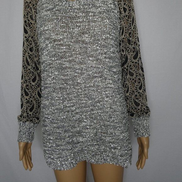 Escio Marled Knit Sweater Crew Scoop Neck Paisley Pullover Large - Picture 4 of 9